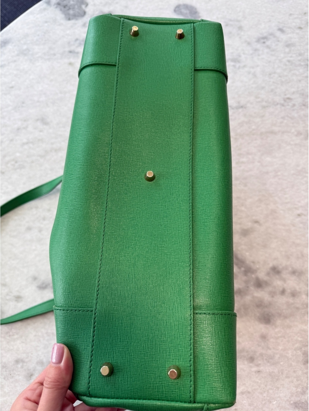 Furla Piper Green Genuine Leather Satchel - Picture 7 of 9